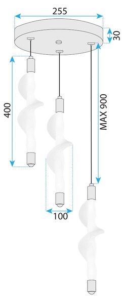 Λάμπα LED G009-3CPR WHITE/GOLD