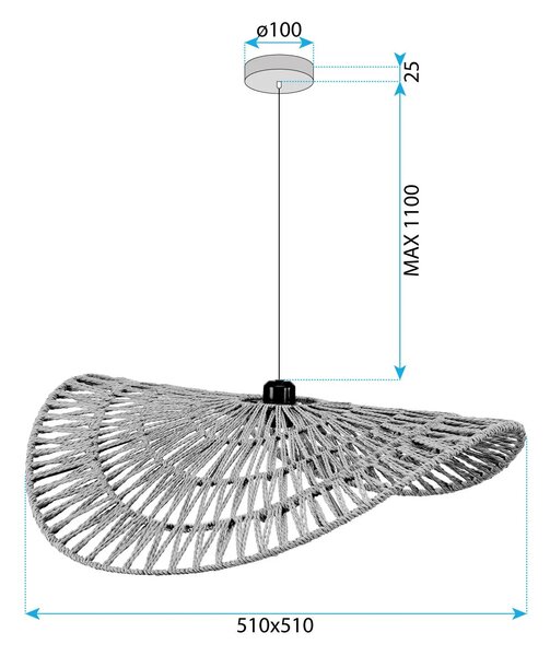 ΚΡΕΜΑΣΤΟ ΦΩΤΙΣΤΙΚΟ ΟΡΟΦΗΣ BOHO APP1739-1CP 50CM