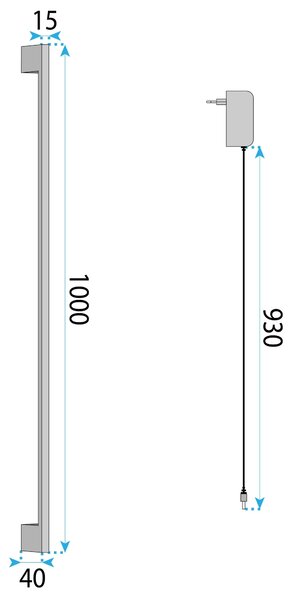 ΦΩΤΙΣΤΙΚΟ ΤΟΙΧΟΥ LED LHJ064-W 100cm BLACK