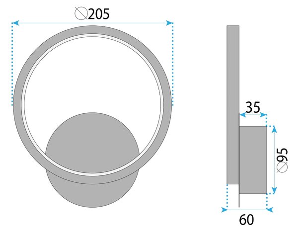 ΦΩΤΙΣΤΙΚΟ ΤΟΙΧΟΥ LED LHJ081-W BLACK