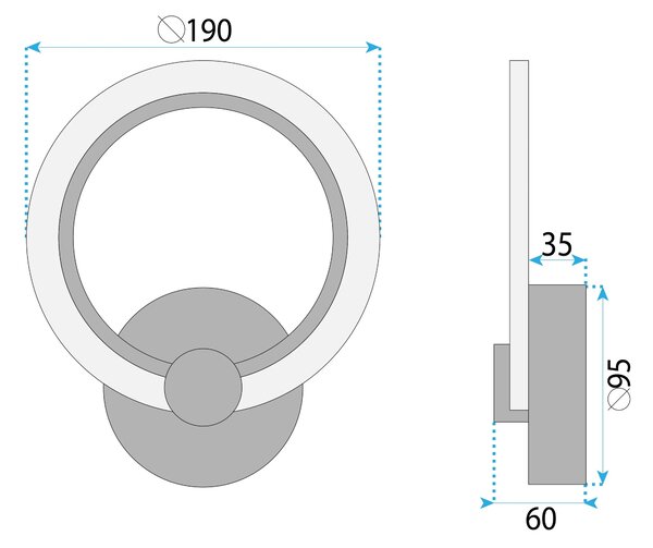 ΦΩΤΙΣΤΙΚΟ ΤΟΙΧΟΥ LED LHJ067-W CHROME