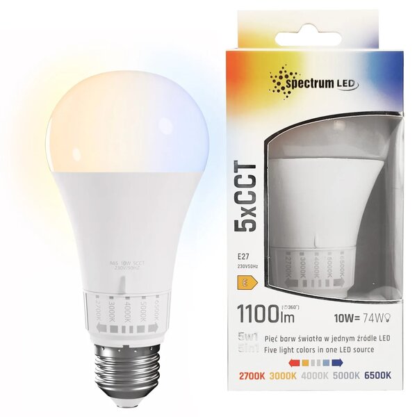 Λάμπα LED 5 αποχρώσεων φωτός GLS E27 230V 10W 5CCT