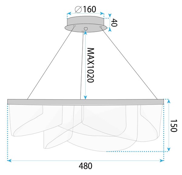 Λάμπα LED G138-CP 50cm Gold