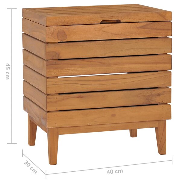 VidaXL Καλάθι Απλύτων 40 x 30 x 45 εκ. από Μασίφ Ξύλο Teak