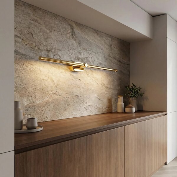 Επιτοίχο φωτιστικό μπάνιου LED APP1891-1W 80 cm GOLD