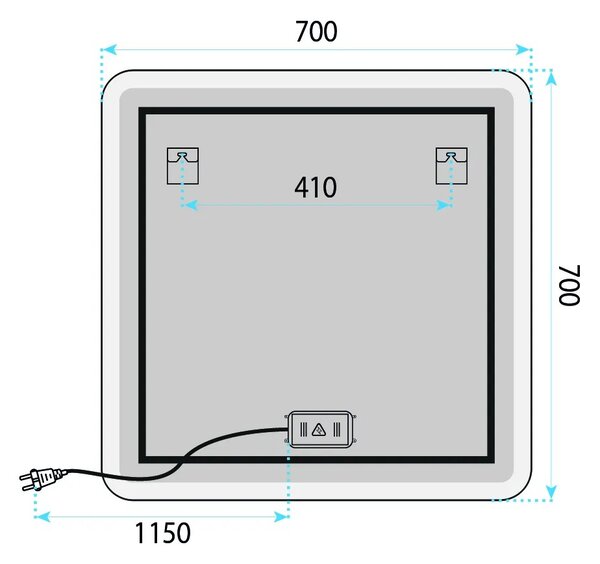 ΚΑΘΡΕΦΤΗΣ ΤΟΙΧΟΥ LED 70x70cm TOP-2