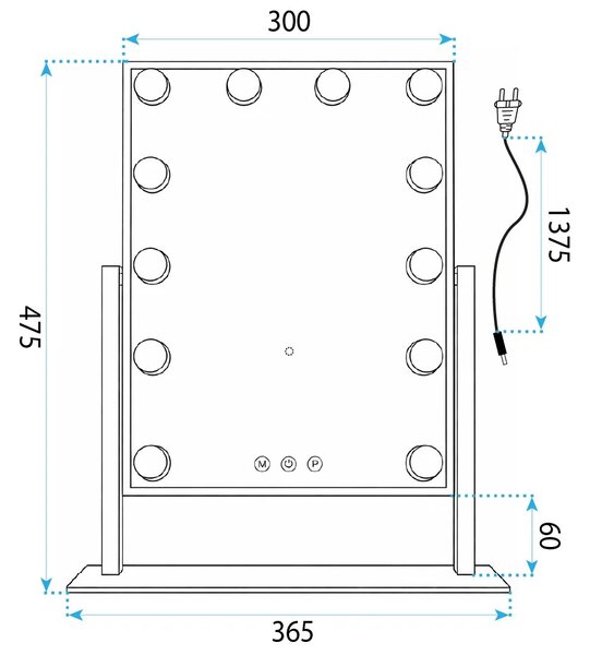 ΚΑΘΡΕΦΤΗΣ ΤΟΙΧΟΥ LED HOLLYWOOD White 30x40