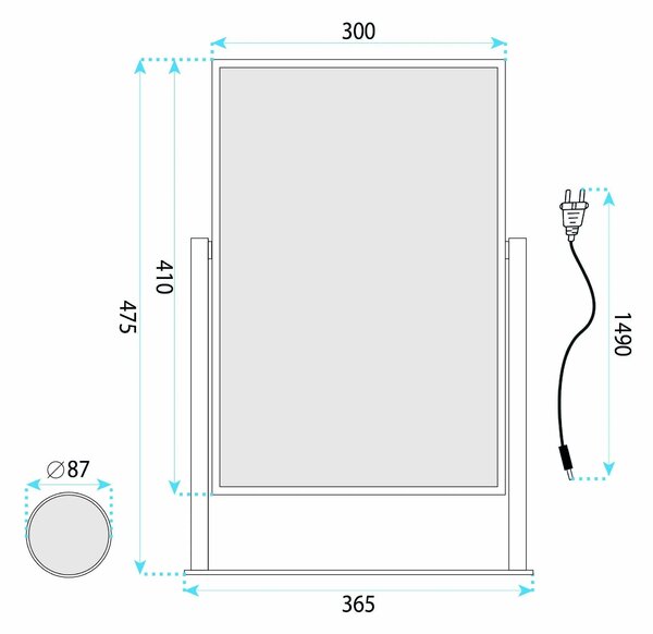 ΚΑΘΡΕΦΤΗΣ ΤΟΙΧΟΥ LED LUMI Black 30x40cm