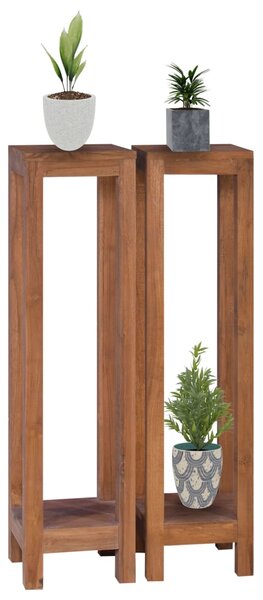 VidaXL Ανθοστήλες 2 τεμ. 25 x 25 x 100 εκ. από Μασίφ Ξύλο Teak