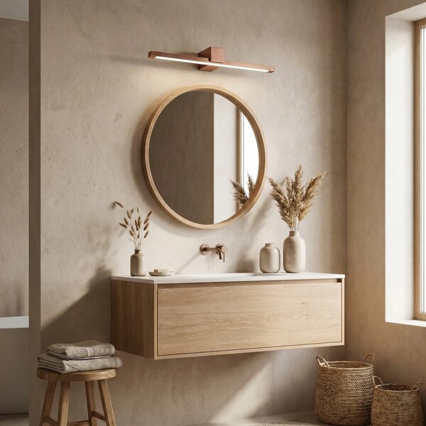Επιτοίχο φωτιστικό μπάνιου LED SWE053-1W 60 cm COPPER BRUSH