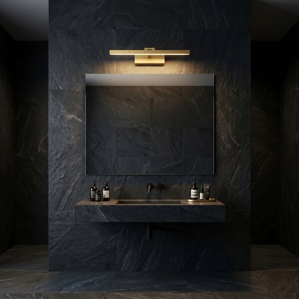 Επιτοίχο φωτιστικό μπάνιου LED APP1863-1W 40cm BRUSH GOLD
