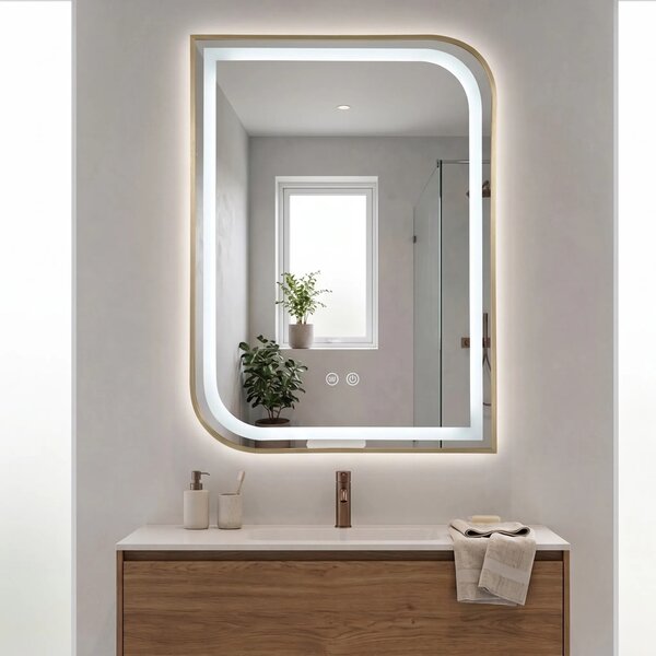 ΚΑΘΡΕΦΤΗΣ ΤΟΙΧΟΥ LED ZONE 70X50 BRUSH GOLD