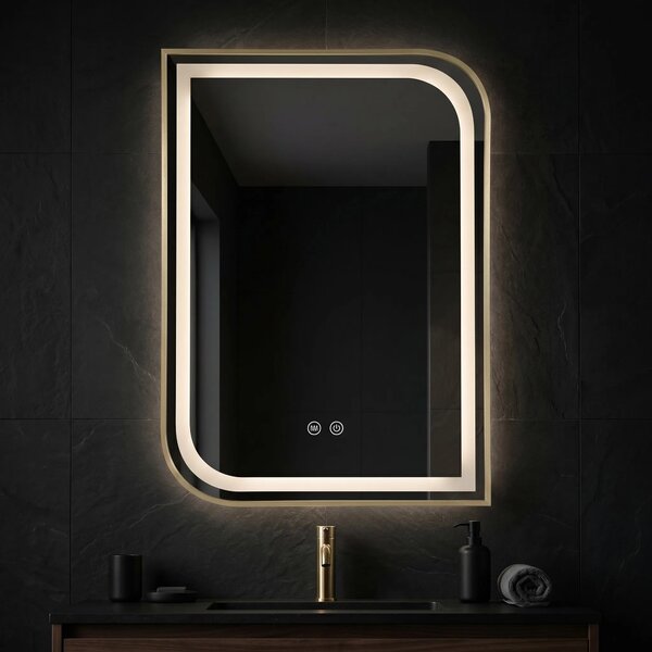 ΚΑΘΡΕΦΤΗΣ ΤΟΙΧΟΥ LED ZONE 70X50 BRUSH GOLD
