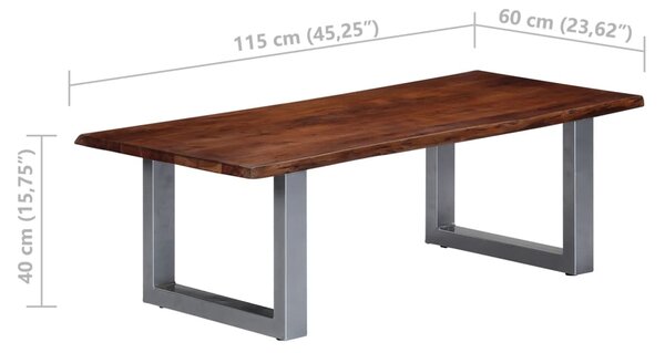 VidaXL Τραπεζάκι Σαλονιού Live Edge 115x60x40 εκ. Μασίφ Ξύλο Ακακίας