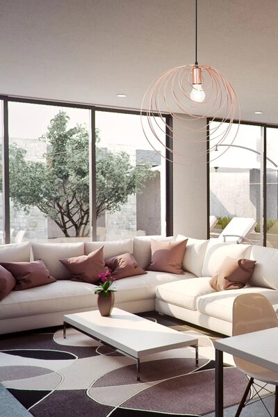 ΓΕΩΜΕΤΡΙΚΟ ΦΩΤΙΣΤΙΚΟ ΟΡΟΦΗΣ APP427-1CP Rose Gold