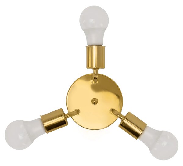 Τριπλό Μεταλλικό Φωτιστικό Οροφής Plafond APP704-3C Gold