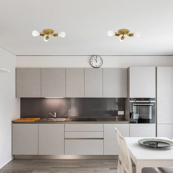 Τριπλό Μεταλλικό Φωτιστικό Οροφής Plafond APP704-3C Gold