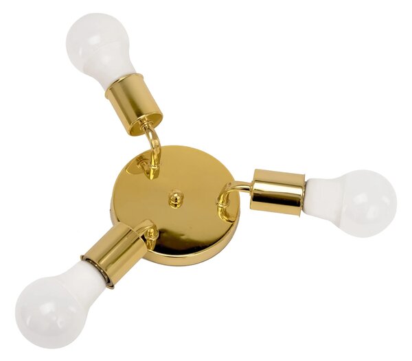 Τριπλό Μεταλλικό Φωτιστικό Οροφής Plafond APP704-3C Gold