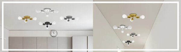 Τριπλό Μεταλλικό Φωτιστικό Οροφής Plafond APP701-3C Μαύρο