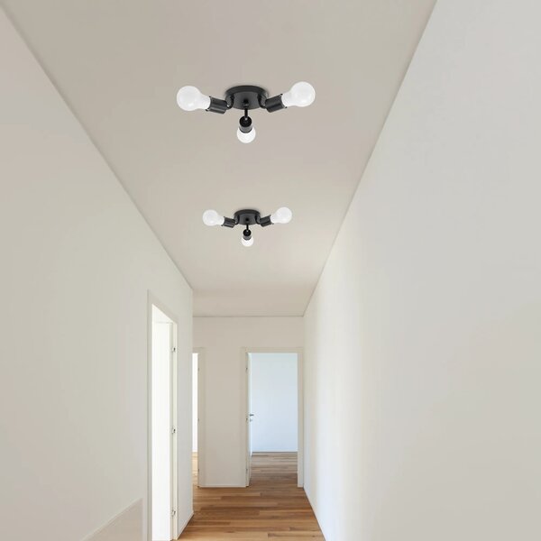 Τριπλό Μεταλλικό Φωτιστικό Οροφής Plafond APP701-3C Μαύρο