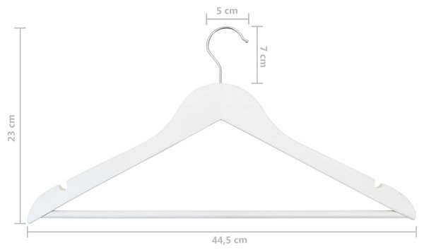 VidaXL Κρεμάστρες Ρούχων Σετ 20 τεμ. Αντιολισθητικές Λευκό Σκληρό Ξύλο