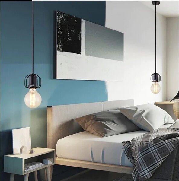 Κρεμαστό φωτιστικό οροφής τύπου Loft APP595-1CP Μαύρο