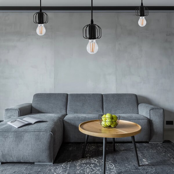 Κρεμαστό φωτιστικό οροφής τύπου Loft APP595-1CP Μαύρο