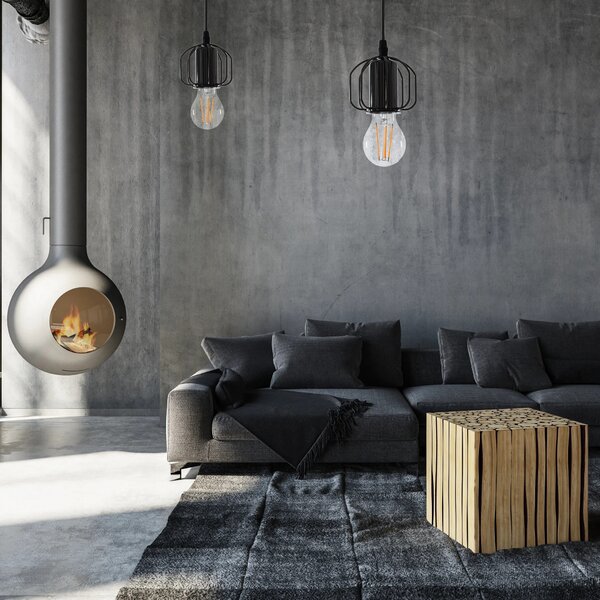 Κρεμαστό φωτιστικό οροφής τύπου Loft APP595-1CP Μαύρο