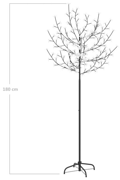 VidaXL Χριστουγεννιάτικο Δέντρο Κερασιά 200 LED Ψυχρό Λευκό Φως 180 εκ