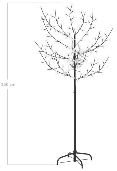 VidaXL Χριστουγεννιάτικο Δέντρο Κερασιά 120 LED Μπλε Φως 150 εκ