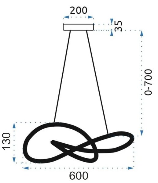 Μοντέρνο φωτιστικό οροφής LED + REMOTE APP814-CP Node Black