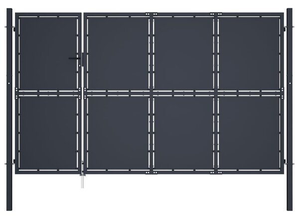 VidaXL Πόρτα Περίφραξης Κήπου Ανθρακί 350 x 200 εκ. Ατσάλινη