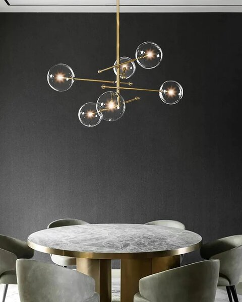 Κρεμαστό φωτιστικό Glass Ball 6 τμχ APP919-6CP Gold