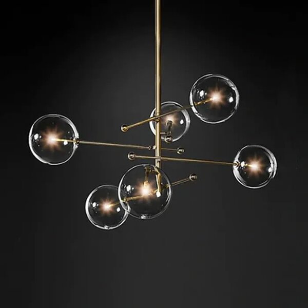 Κρεμαστό φωτιστικό Glass Ball 6 τμχ APP919-6CP Gold