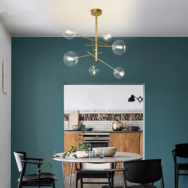 Κρεμαστό φωτιστικό Glass Ball 6 τμχ APP919-6CP Gold