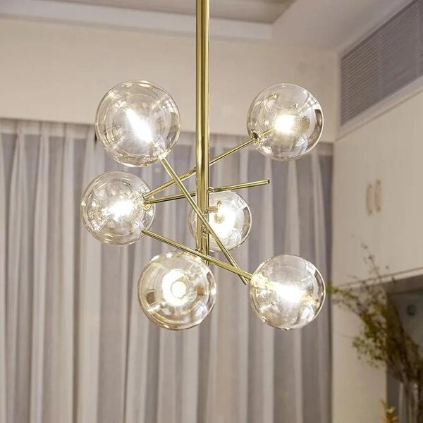 Κρεμαστό φωτιστικό Glass Ball 6 τμχ APP919-6CP Gold