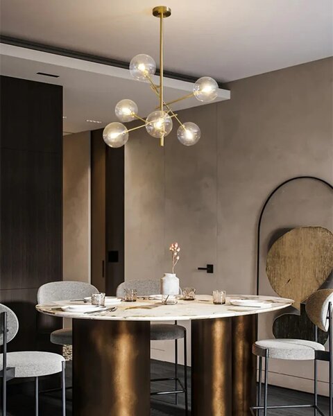 Κρεμαστό φωτιστικό Glass Ball 6 τμχ APP919-6CP Gold