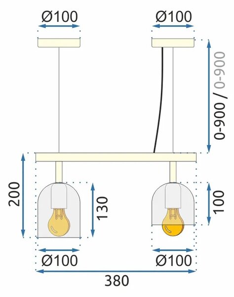 APP1032-2CP Κρεμαστό φωτιστικό Λευκό