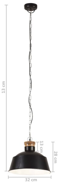 VidaXL Φωτιστικό Κρεμαστό Industrial Μαύρο 32 εκ. E27