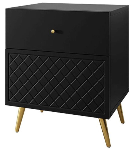 Κομοδίνο Temerra 162717219 50x42x57cm Black-Gold