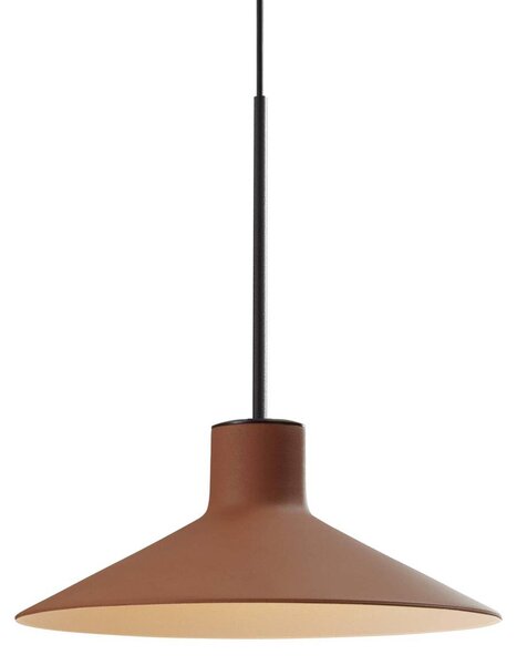 Bover LED κρεμαστό φωτιστικό Platet, μαύρο/terracotta, Ø 20 cm