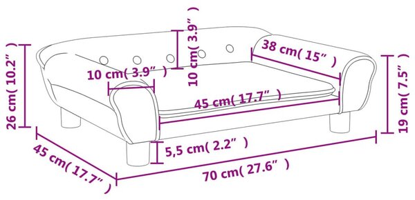 Καναπές Παιδικός Καφέ 70 x 45 x 26 εκ. από Βελούδο - Καφέ