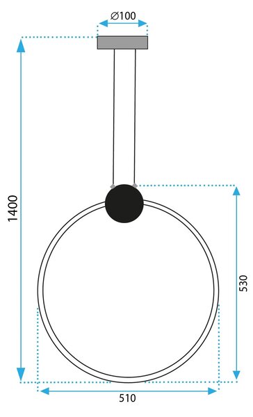 ΦΩΤΙΣΤΙΚΟ ΟΡΟΦΗΣ LED APP1398-CP ΜΑΥΡΟ 50εκ