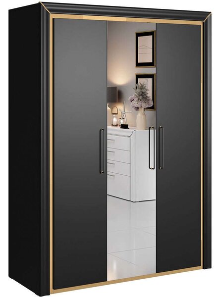 Ντουλάπα Τρίφυλλη Arano 162603999 155x61x214cm Black-Gold