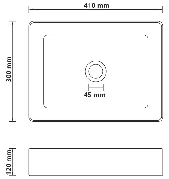 VidaXL Νιπτήρας Πολυτελής Μαύρο Ματ 41 x 30 x 12 εκ. Κεραμικός