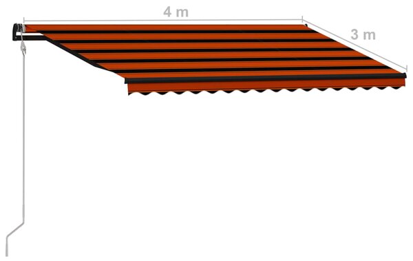 VidaXL Τέντα Συρόμενη Αυτόματη Πορτοκαλί / Καφέ 400 x 300 εκ