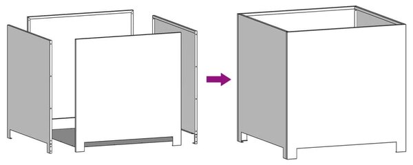 Ζαρντινιέρα Κήπου 50x50x50 εκ. από Γαλβανισμένο Χάλυβα - Ασήμι