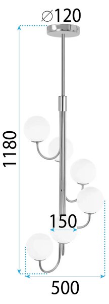 Κρεμαστό φωτιστικό APP1585-6CP Gold
