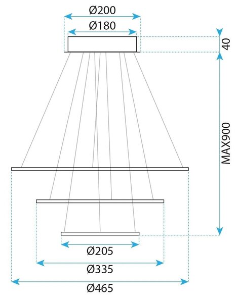Κρεμαστό φωτιστικό LED G041-3CP BRUSH GOLD