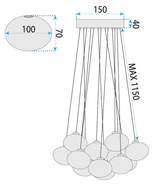 Κρεμαστό φωτιστικό MS025-13CP Chrome